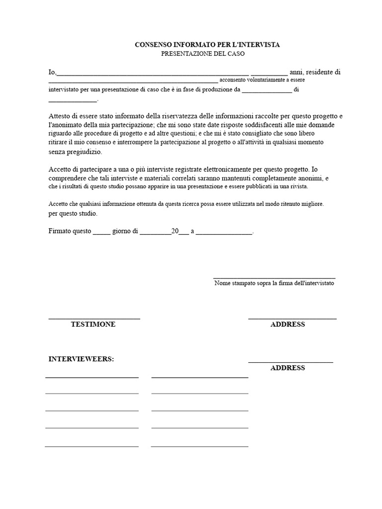 Consenso Informato | PDF