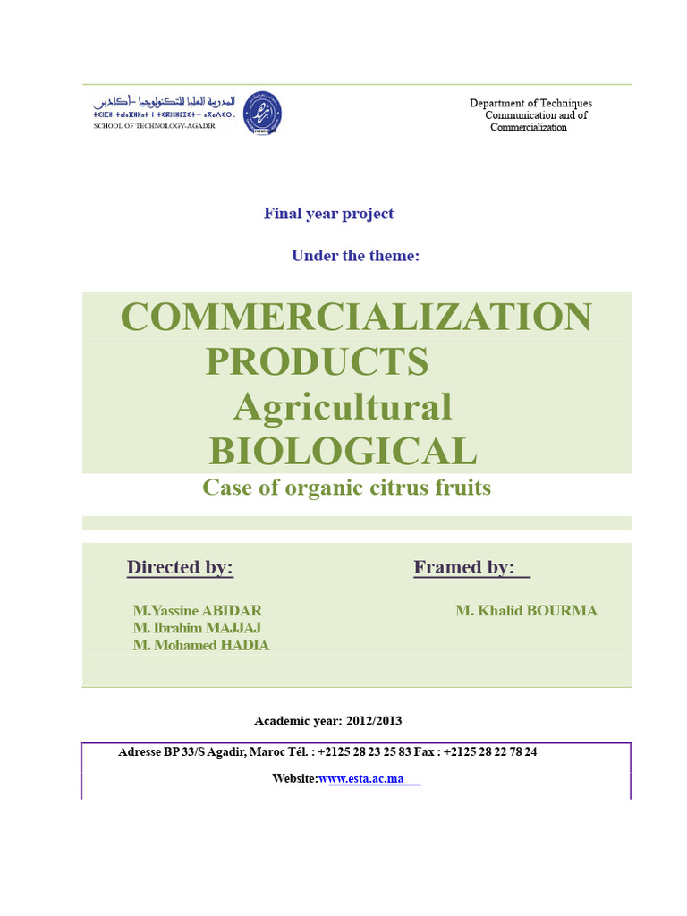 Commercialization of Organic Agricultural Products | PDF | Agriculture ...