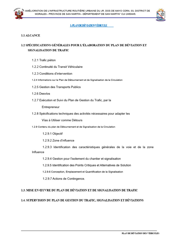 Plan de Déviation et Signalisation Routière | PDF | Véhicules | Piéton