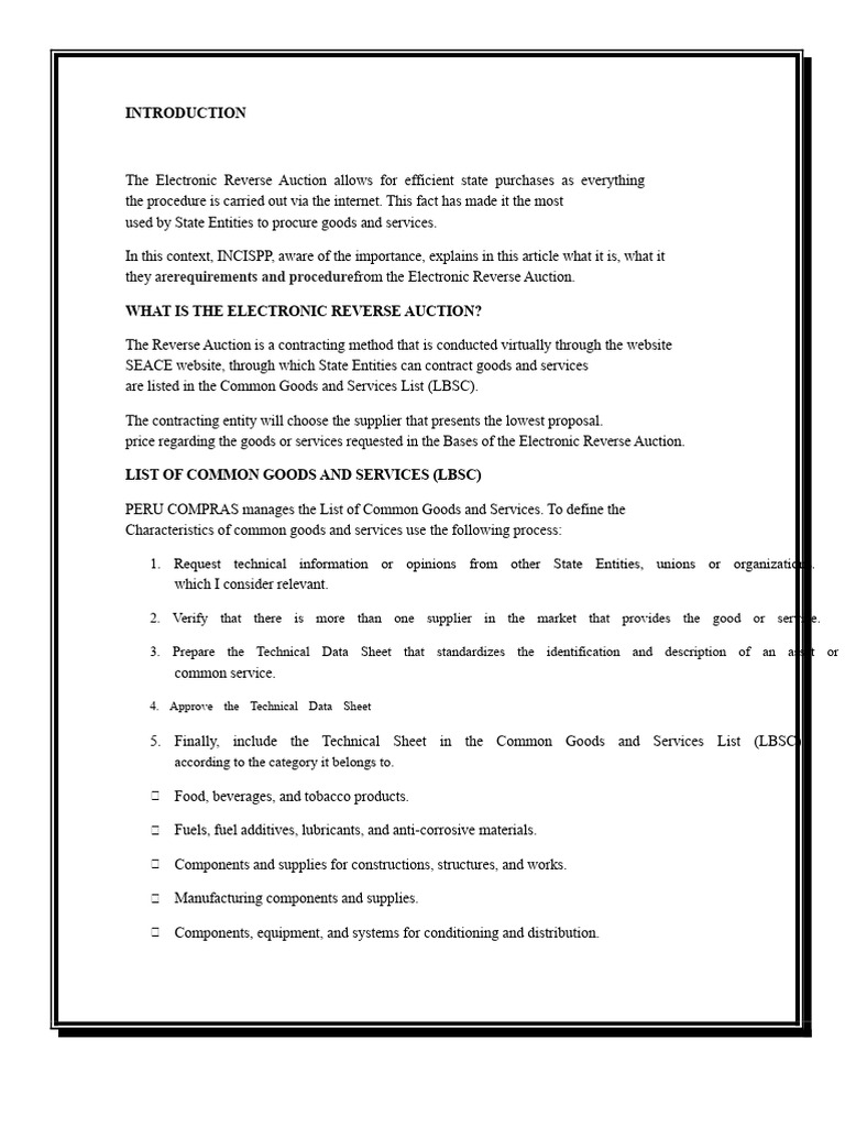 Comparison of Prices and Reverse Electronic Auction | PDF | Auction