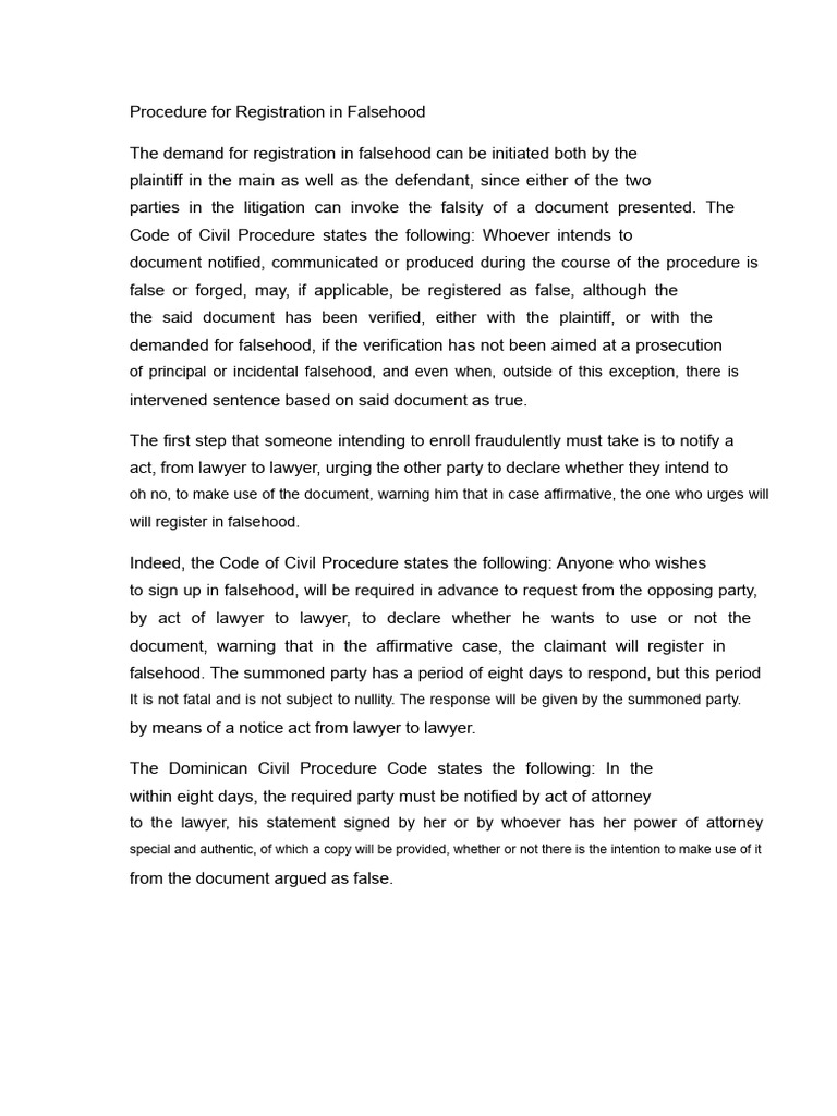Procedure For Registration in Fraud | PDF | Witness | Judiciaries