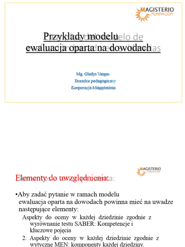4.przykłady Modelu Oceny Opartego Na Dowodach | PDF