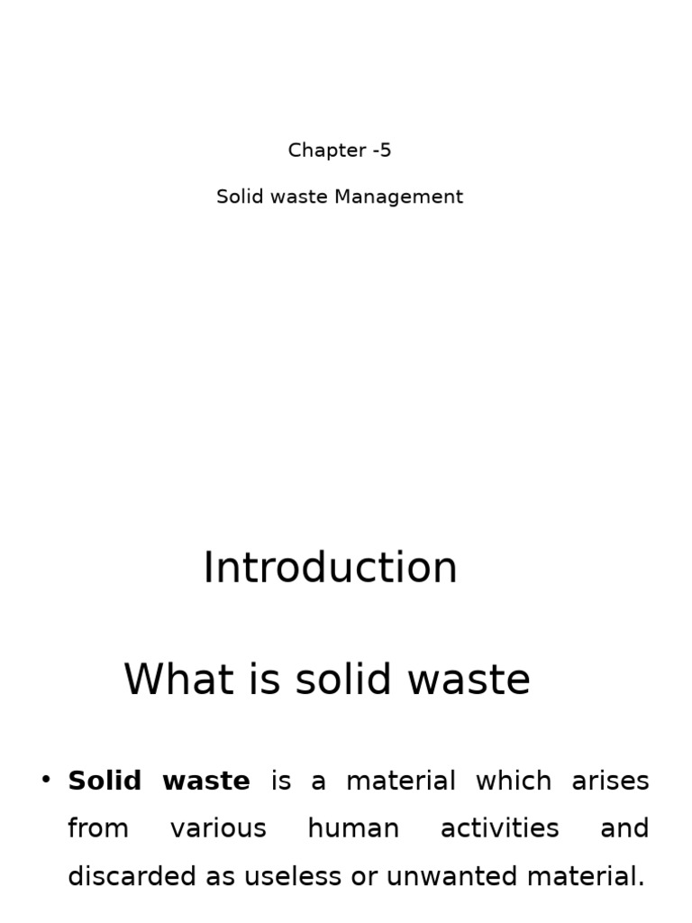 Solid Waste Management Overview | PDF | Waste Management | Waste