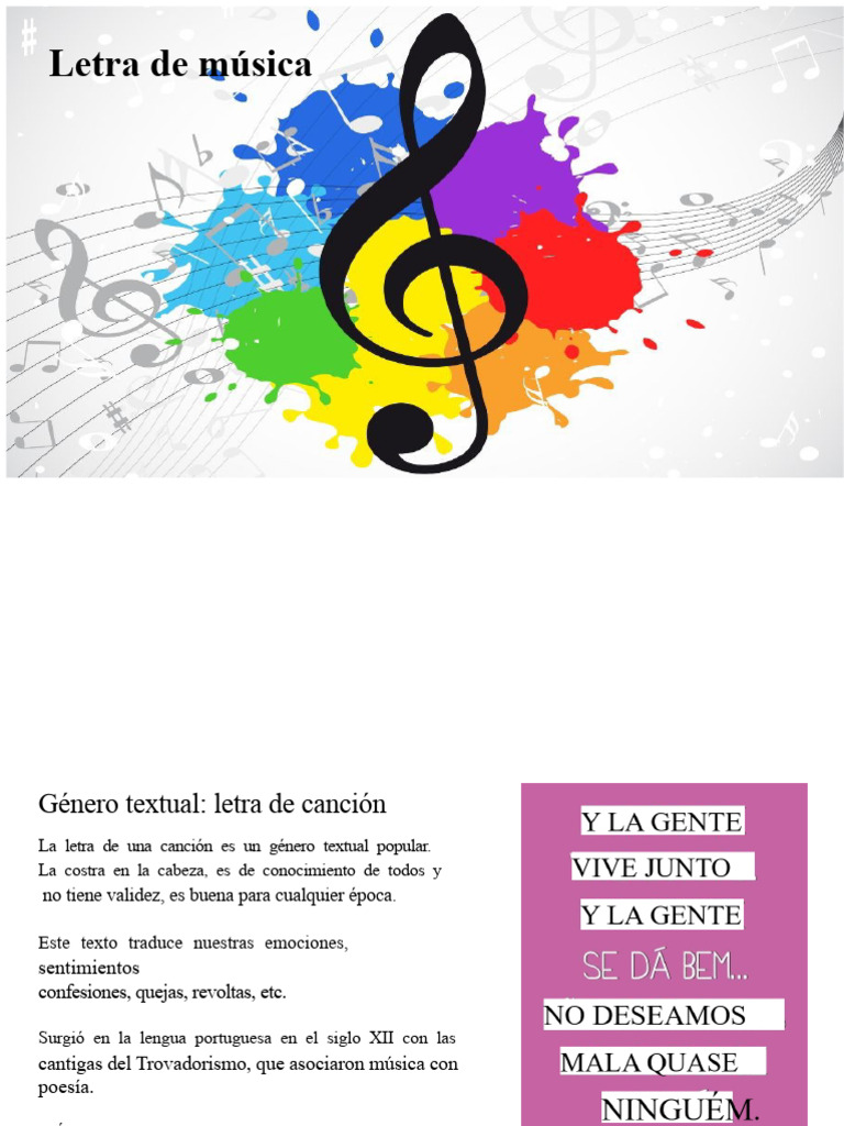 Características de la Letra de Canción | PDF | Poesía | Canciones