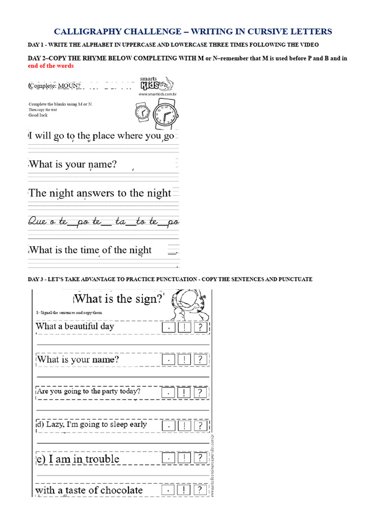 Calligraphy Challenge | PDF