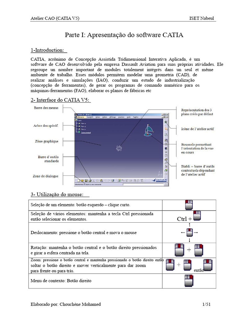 Introdução ao CATIA V5: Interface e Módulos | PDF | Desenho assistido ...