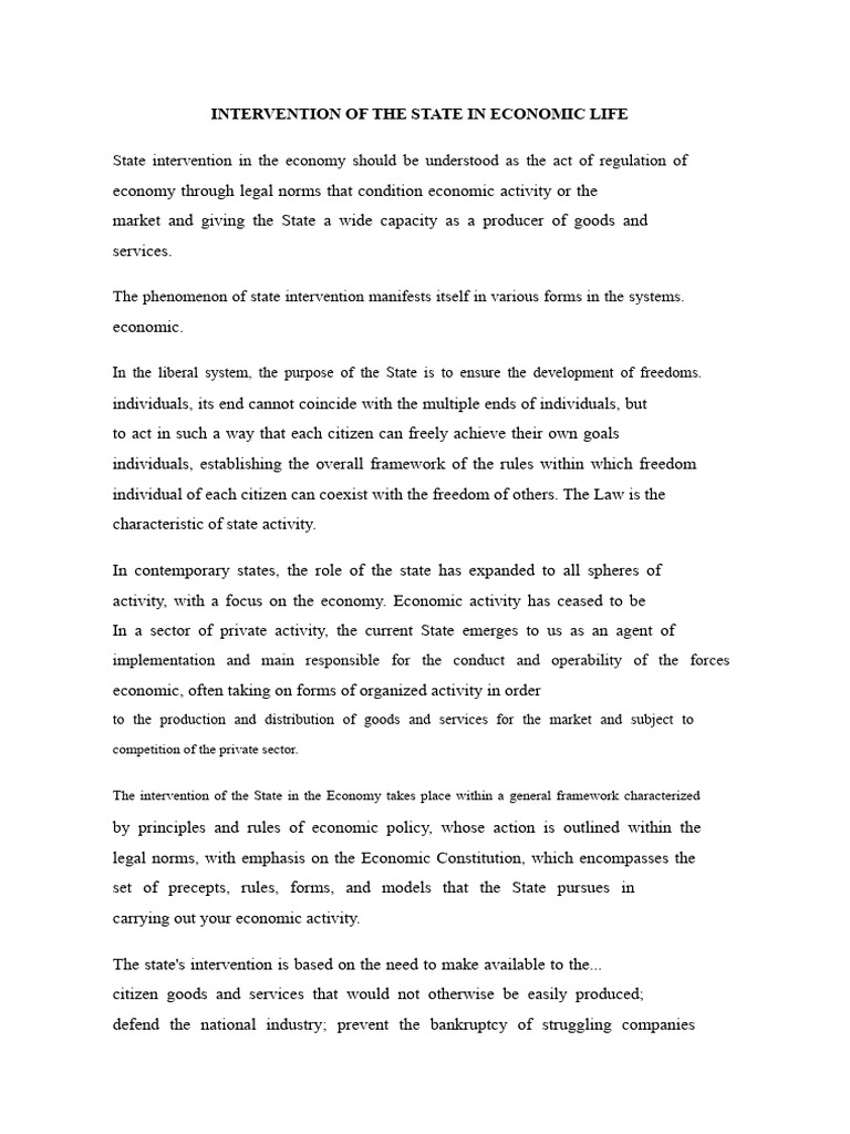 State Intervention in Economic Life | PDF | Market (Economics) | Economics