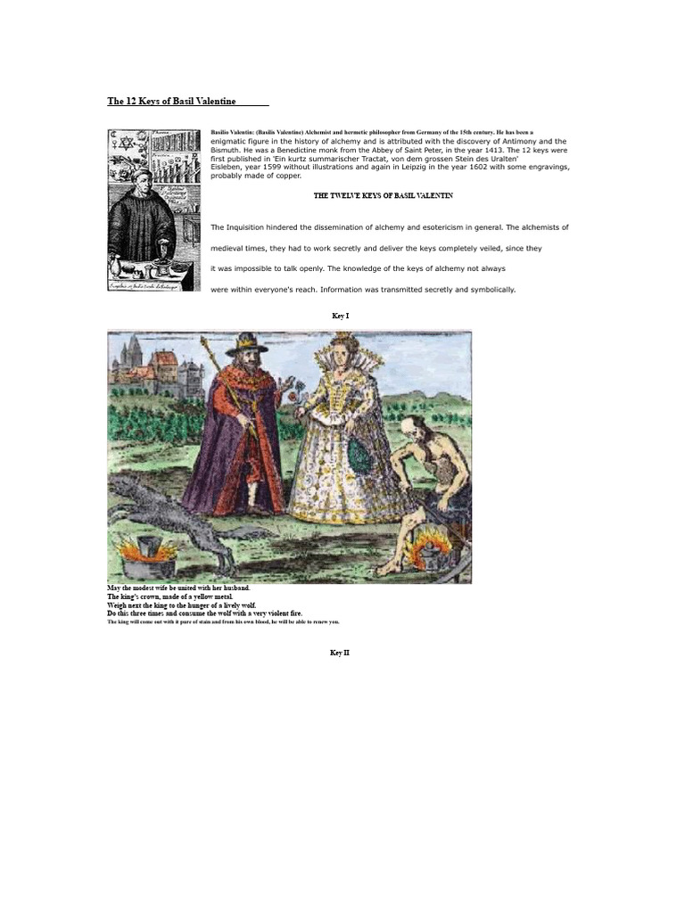 The 12 Keys of Basil Valentine Explained | PDF | Alchemy