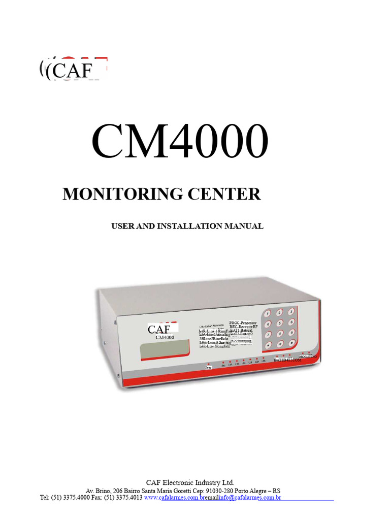 CM4000 Monitoring Center Manual | PDF | Telephone | Radio