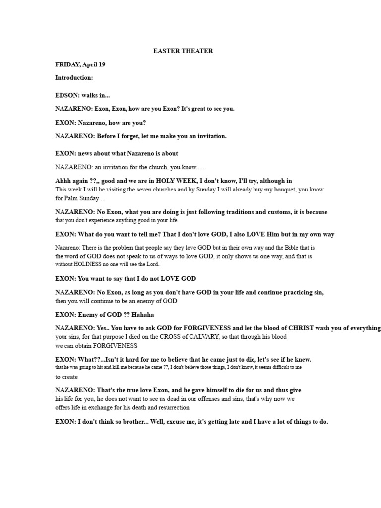 Script Good Friday Easter Week | PDF | Jesus | Religious Belief And ...