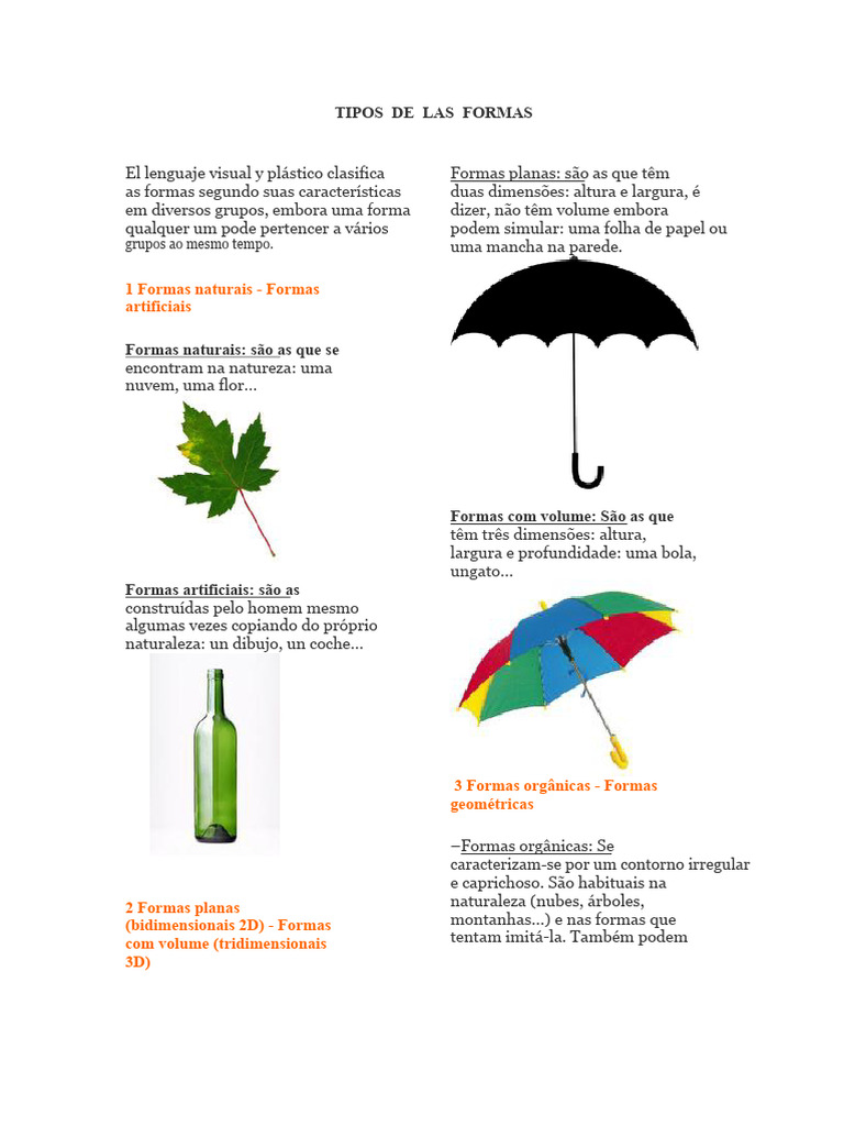 Tipos de Formas: Classificação Visual | PDF | Arte abstrata | Geometria