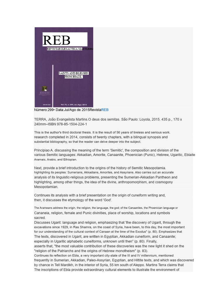 Semitic Languages and Divine Concepts | PDF | Monotheism | Babylonia