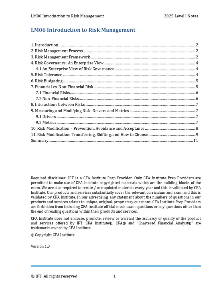 Risk Management Fundamentals Guide | PDF | Financial Risk | Risk