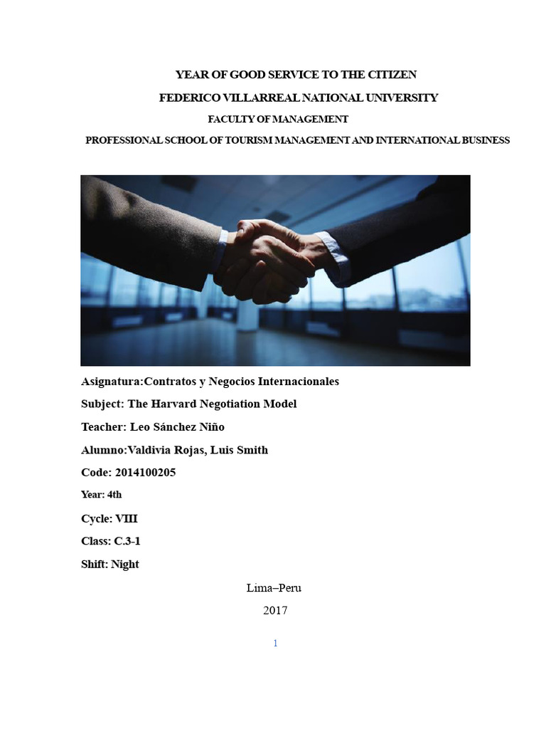 Harvard Negotiation Model Overview | PDF | Negotiation | Social Psychology