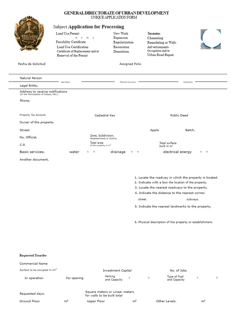 Land Use Permit Application Form | PDF | Identity Document