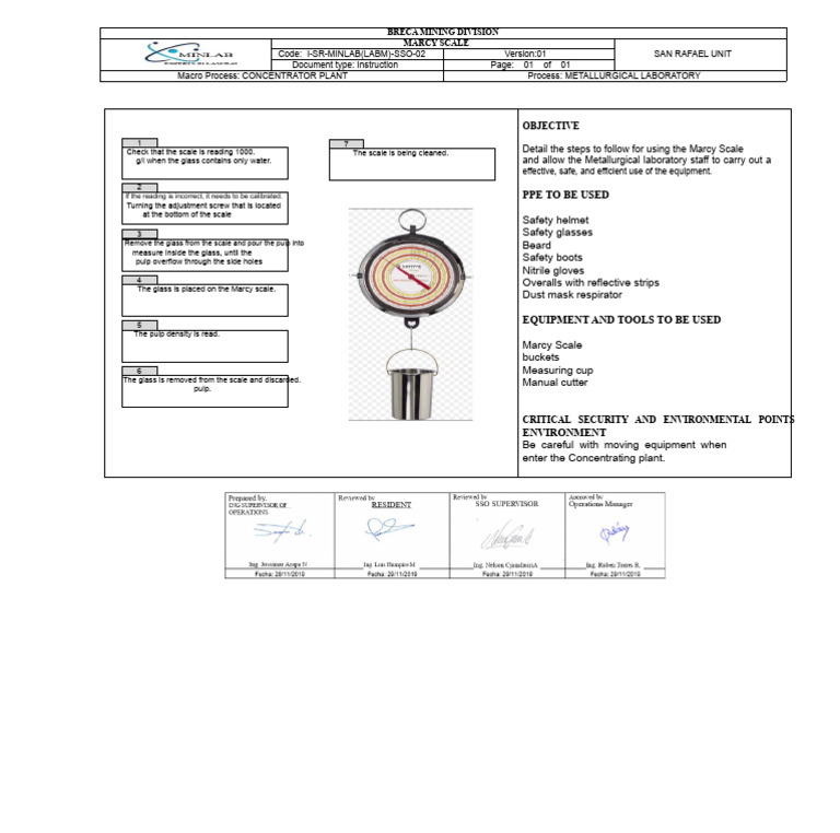Marcy Scale Usage Instructions for Labs | PDF | Personal Protective ...