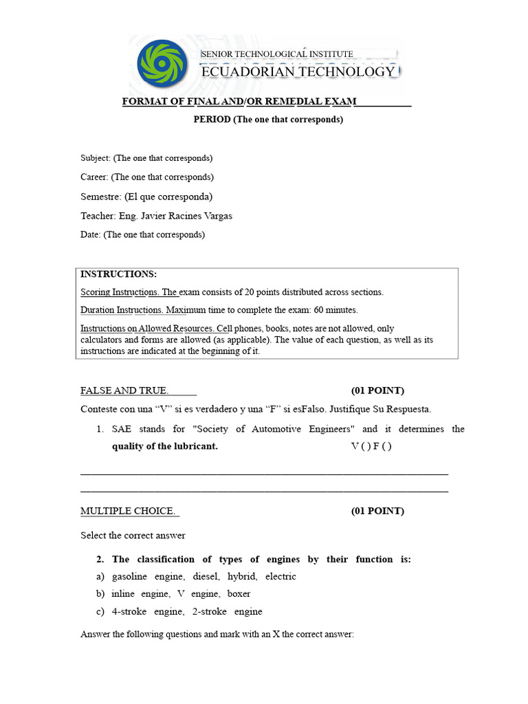 Exam Format and Guidelines for Students | PDF | Theory | Information