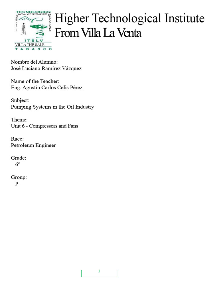 Unit 6 - Compressors and Fans | PDF | Internal Combustion Engine | Gases