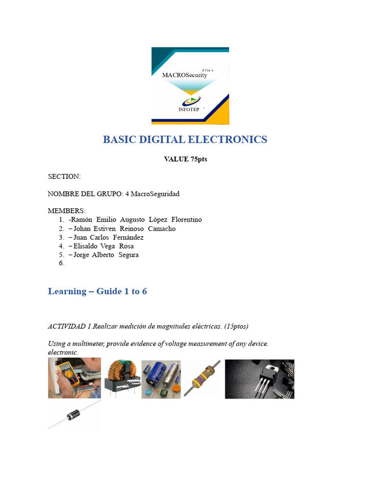 Basic Digital Electronics Activities Guide | PDF | Decimal | Inductor