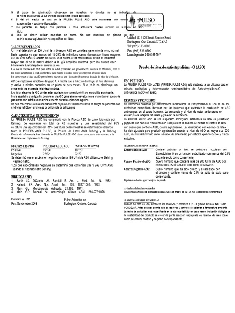 Instrucciones de Pulse - Latex - ASO | PDF | Especialidades Medicas ...