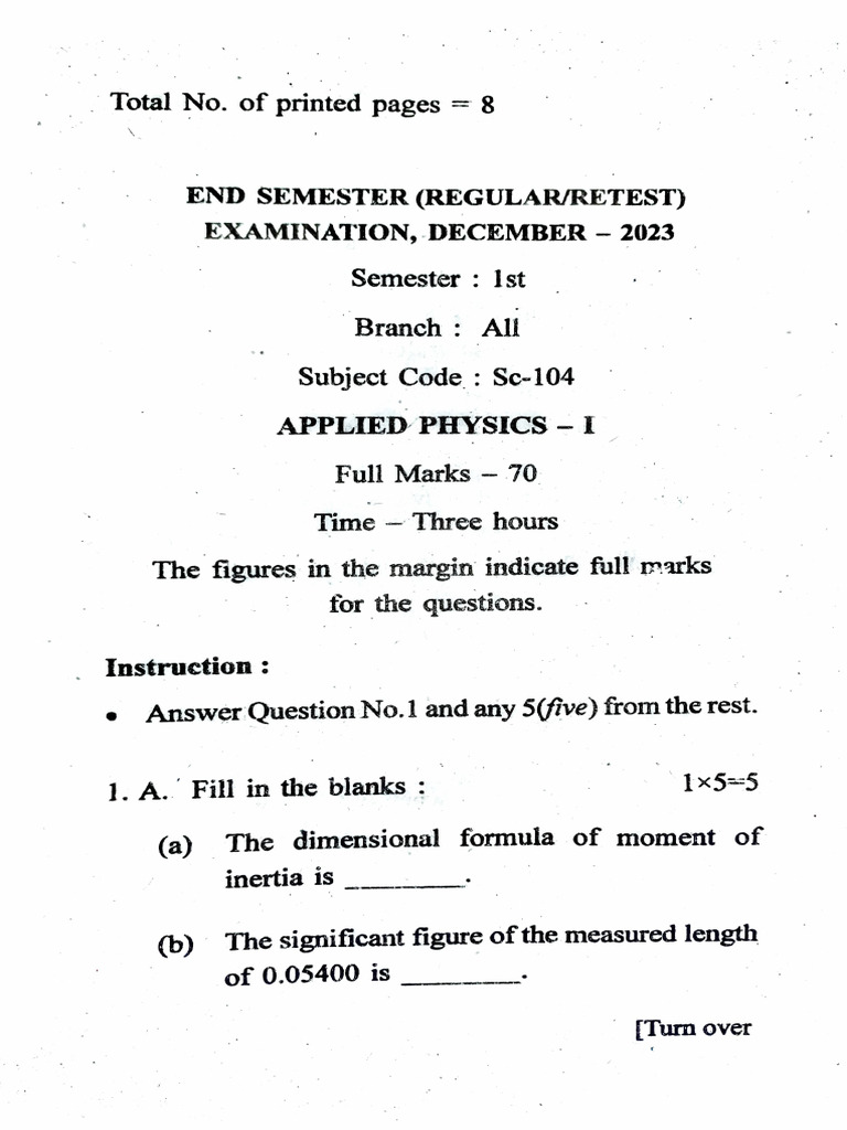 Physics 2024 PDF Velocity Temperature