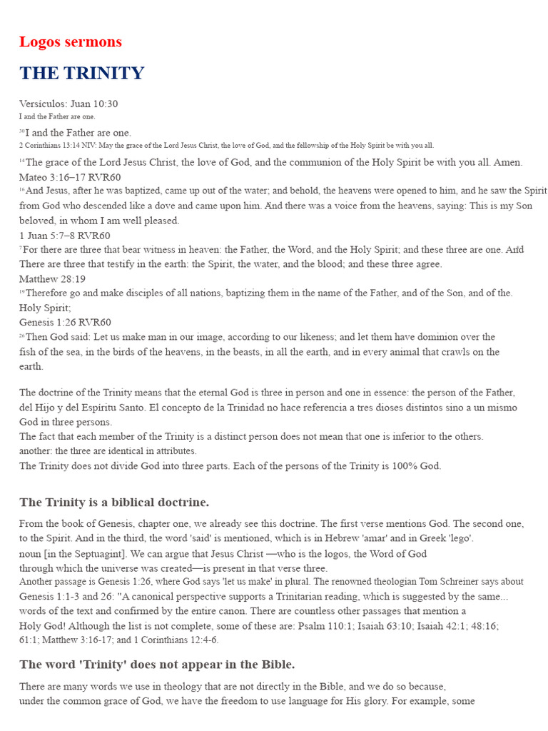 Understanding the Doctrine of the Trinity | PDF | Trinity | God The Father