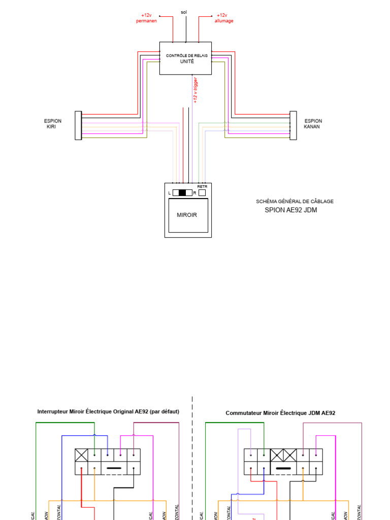 Schéma de câblage pour relais 12V AE92 | PDF | Composant | Ingénierie ...
