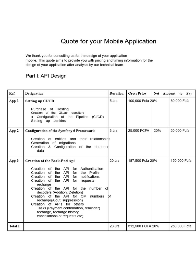 Quote For Your Mobile Application | PDF | Computing | Information ...