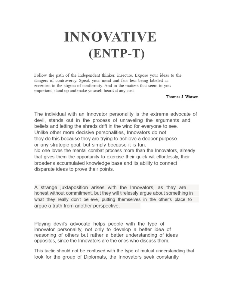 Understanding the Innovator Personality | PDF | Knowledge | Rationality
