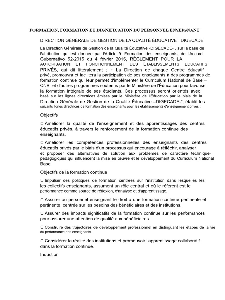 Formation continue des enseignants privés | PDF | Gestion des ...