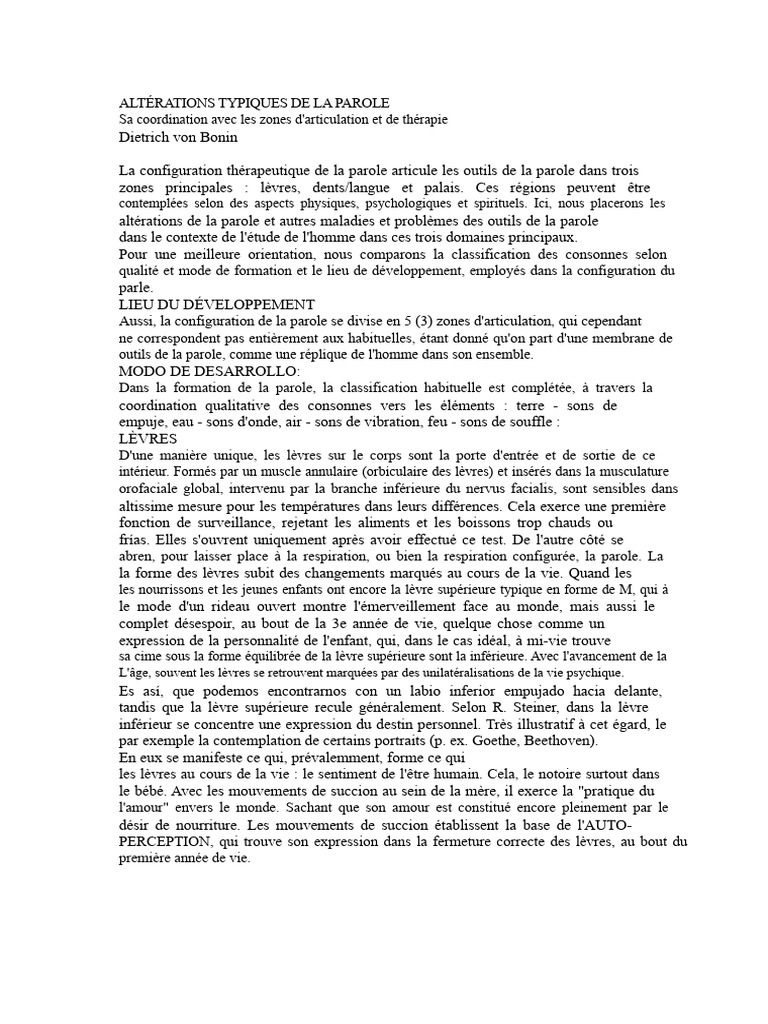 Altérations de la parole et thérapie | PDF | Bégaiement | Cerveau
