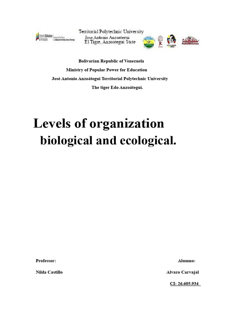 Levels of Ecological Organization Explained | PDF | Cell (Biology ...