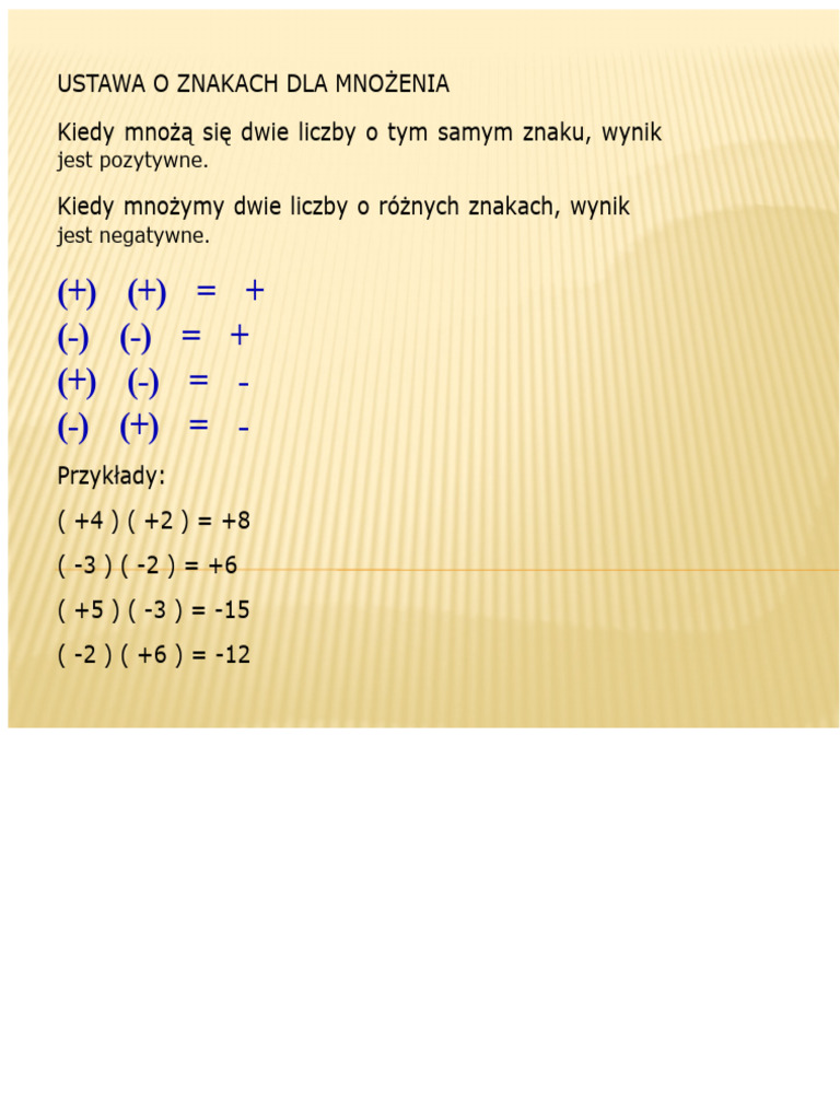 Zasady Matematycznych Znaków | PDF