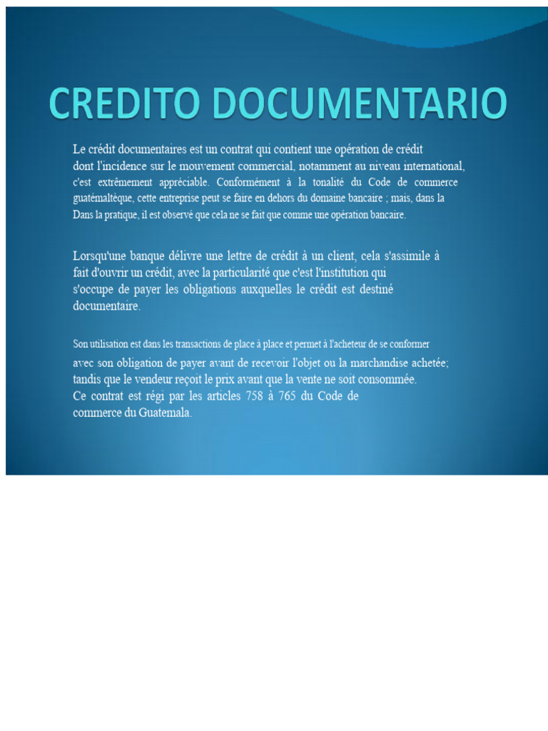 Guide sur le Crédit Documentaire au Guatemala | PDF | Lettre de crédit ...