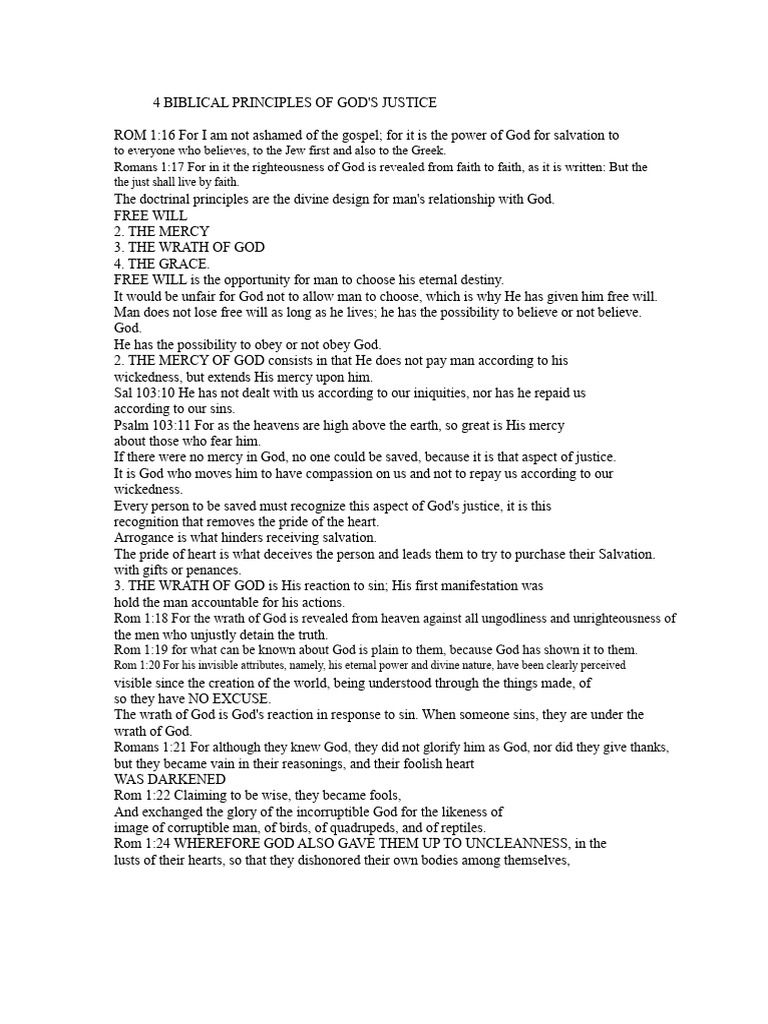 4 Principles of God's Justice Explained | PDF | Jesus | Mercy