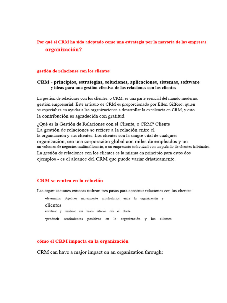 Gestión de Relaciones Con Clientes | PDF | Gestión de la relación con ...