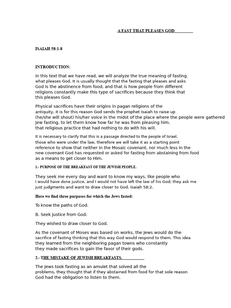 Understanding God's True Fast | PDF | Disciple (Christianity) | Jesus
