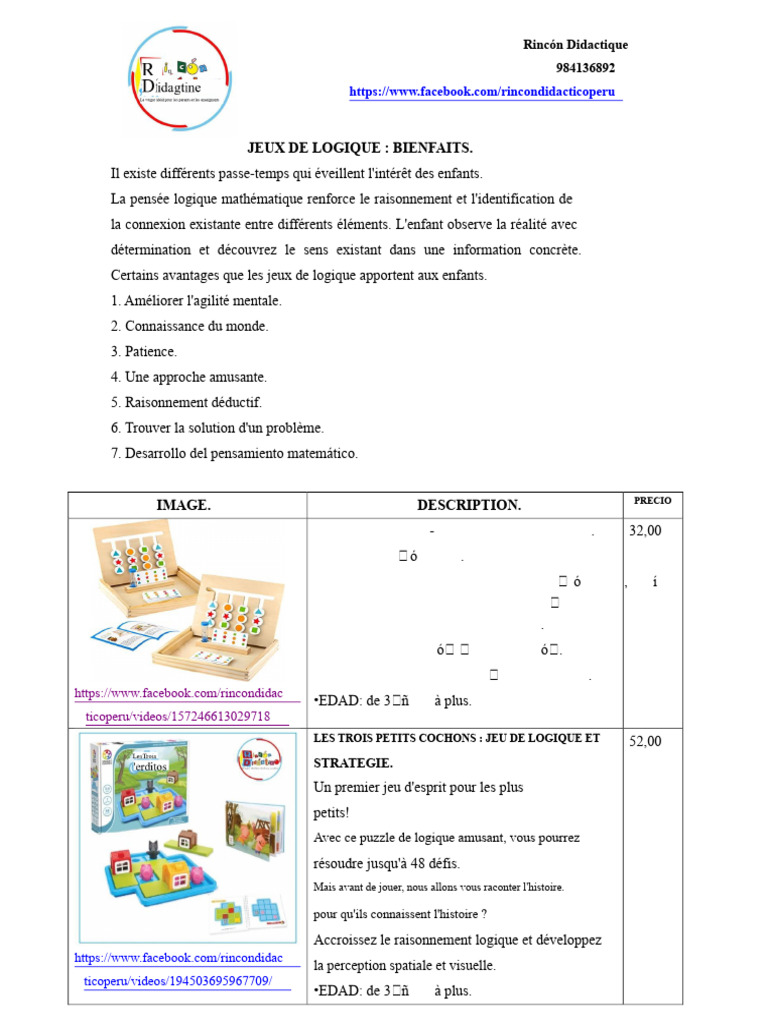 Bienfaits des jeux de logique pour enfants | PDF | Logique