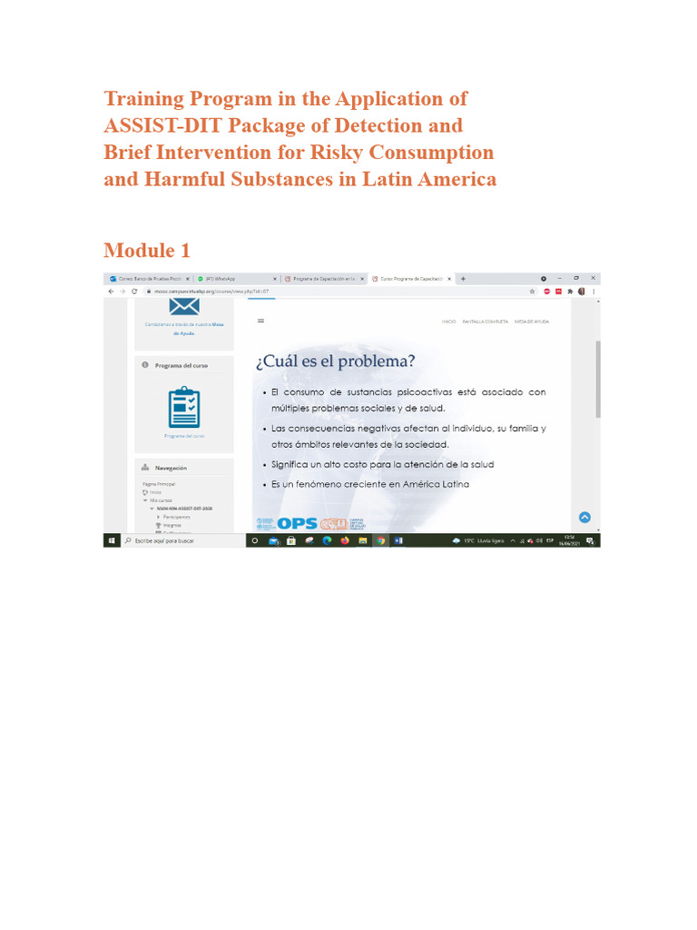 Training Program On The Application of The ASSIST Package | PDF