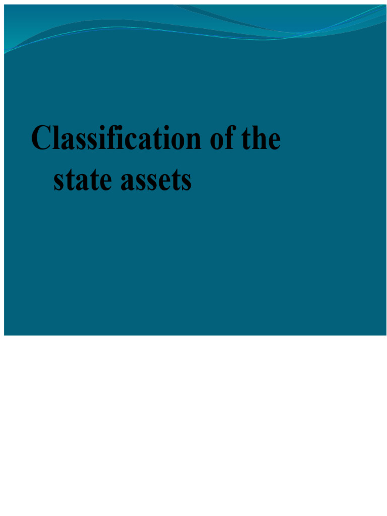 Classification of State Assets | PDF | Property | Justice