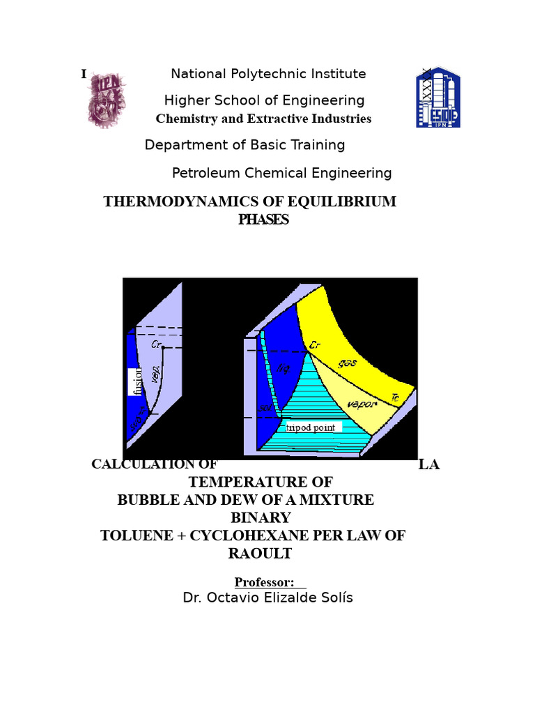 Bubble and Dew Point Calculations | PDF | Physical Chemistry | Applied ...