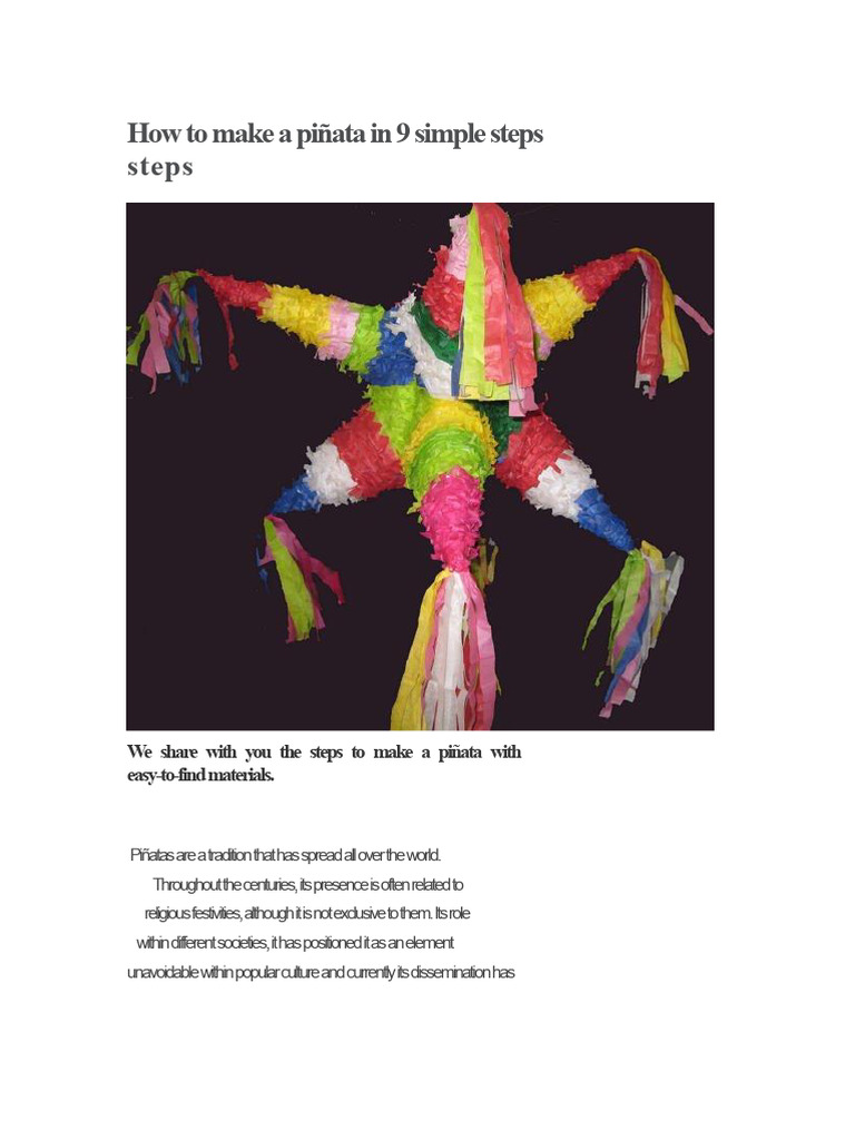 How To Make A Piñata in 9 Easy Steps PDF | PDF | Balloon | Paper
