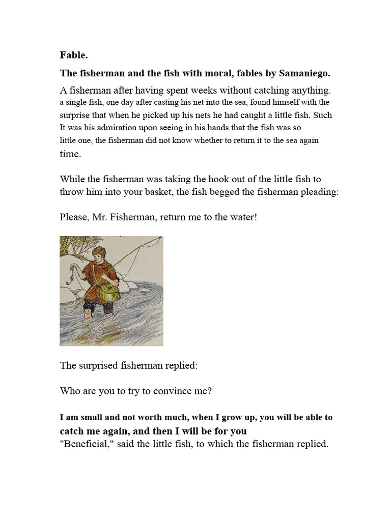 The Fisherman and the Fish Fable | PDF