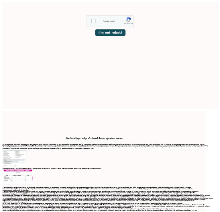 Voorbeeld Van Een Ingevuld Professioneel Dossier Voor Openbaar Vervoer ...