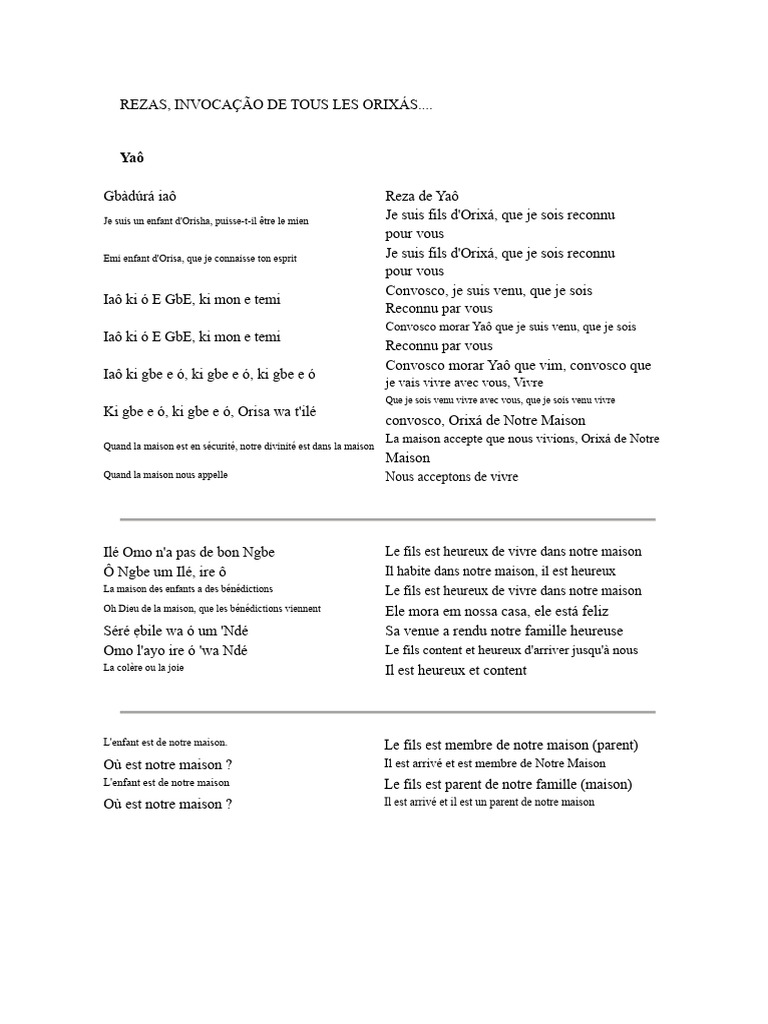 Prières et Invocations aux Orixás | PDF | Santeria