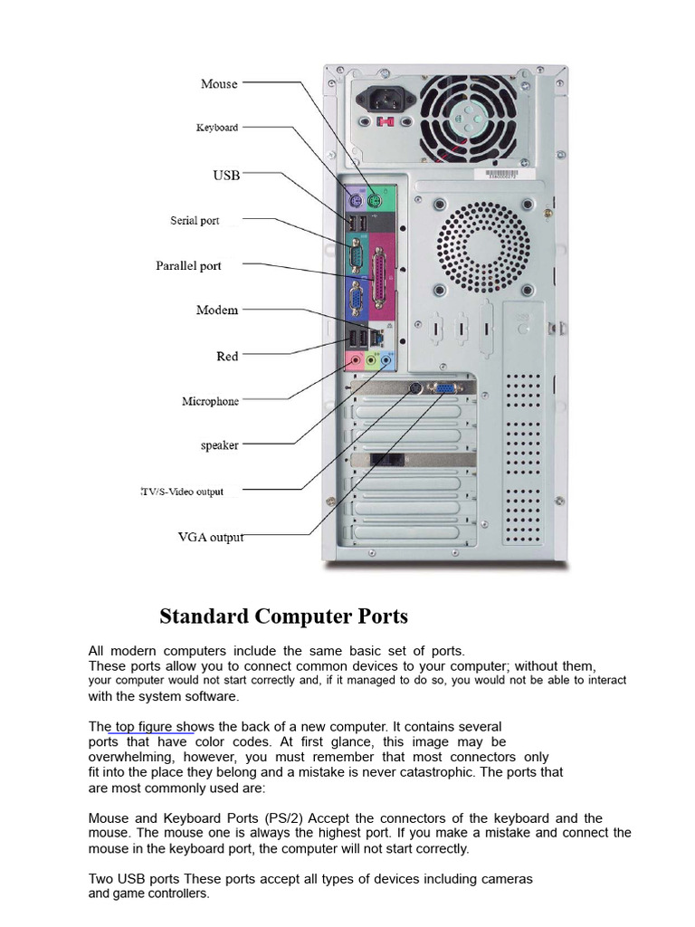 Essential Computer Ports Explained | PDF | Usb | Hdmi