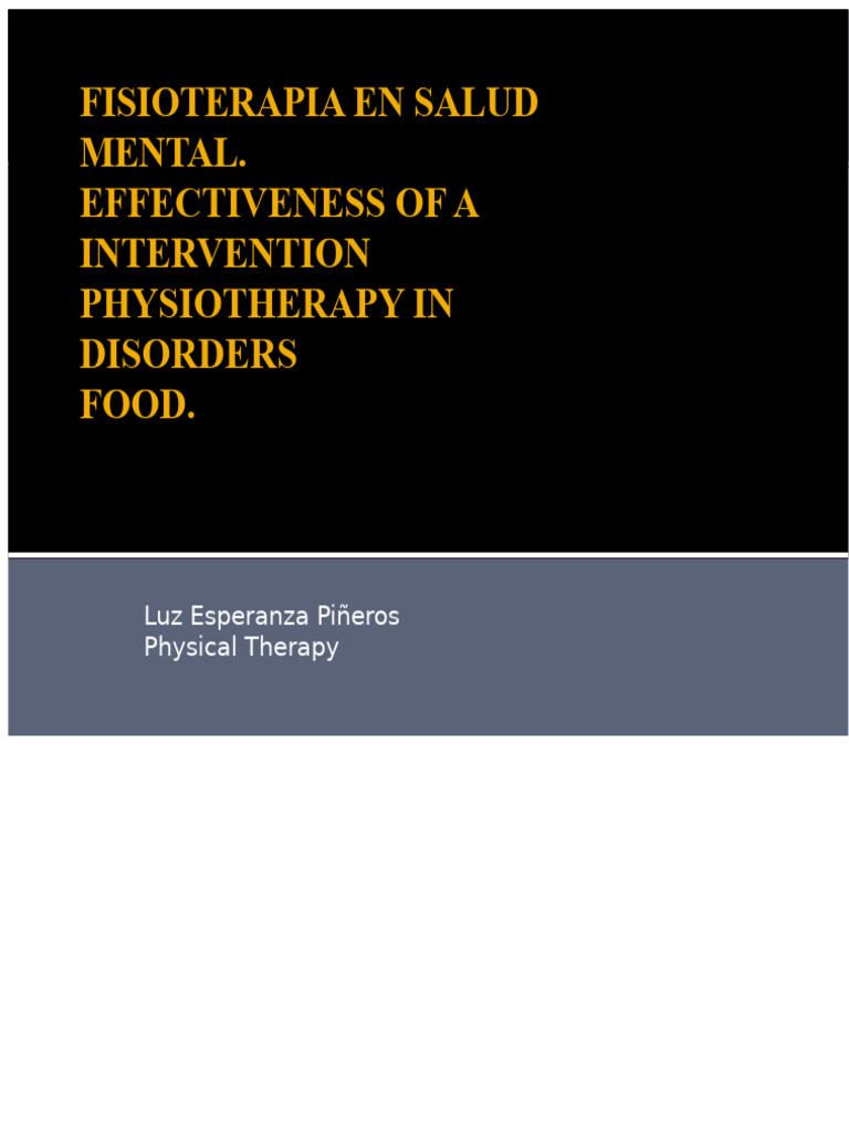 Physiotherapy's Role in Mental Health | PDF | Physical Therapy | Mental ...