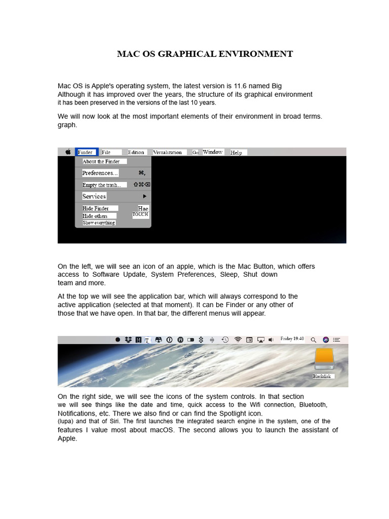 Overview of Mac OS Graphical Environment | PDF | Mac Os | Finder (Software)