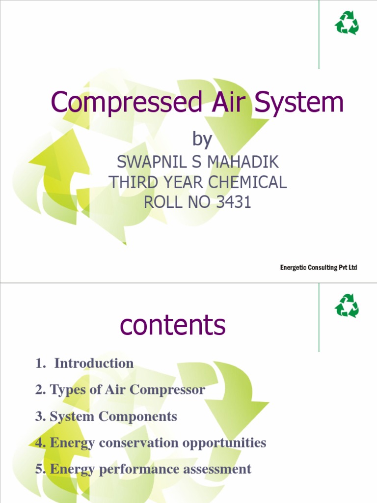 Types and Efficiency of Air Compressors | PDF | Gas Compressor | Engines