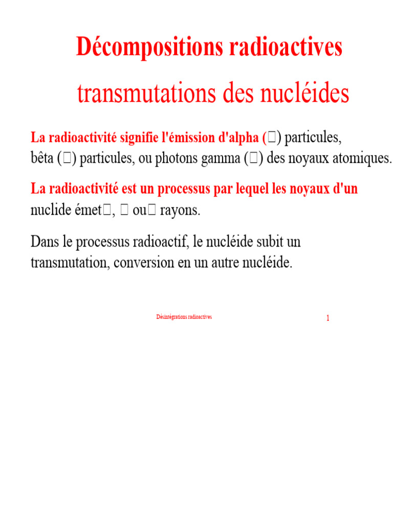 Comprendre la désintégration radioactive | PDF | Radioactivité | Noyau ...